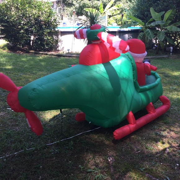Gemmy 9 ft Wide Animated Christmas Helicopter Scene Airblown Inflatable Santa‎ - Picture 5 of 10